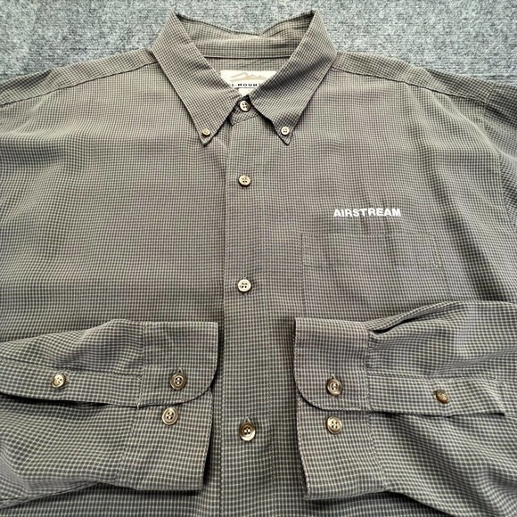 Tri-Mountain Airstream Shirt Mens XL Chelsea Gray Mini Check Embroidered Logo - Picture 4 of 11